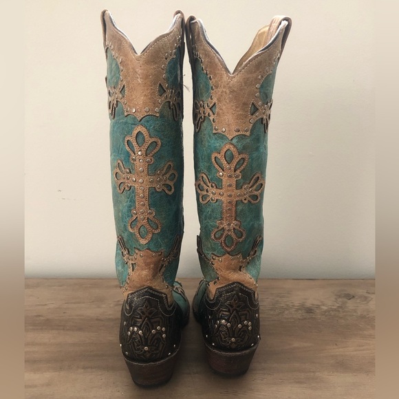 Ferrini Turquoise Cowgirl/Cowboy Boots - Picture 4 of 6